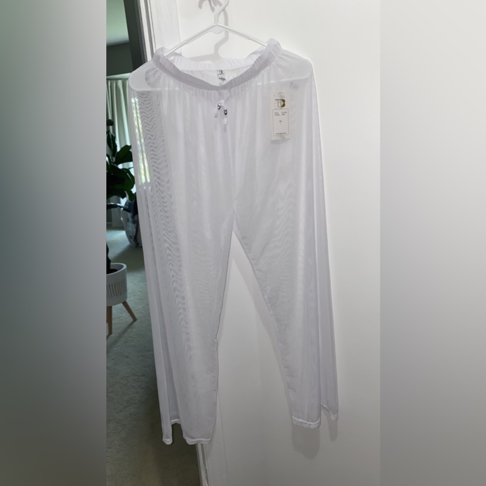 New White sheer beachwear pants - Picture 2 of 6
